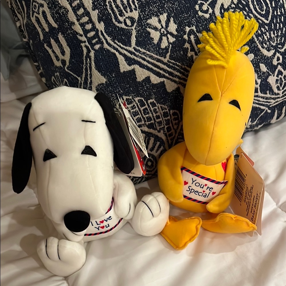 Vintage Snoopy and Woodstock Stuffed Animals